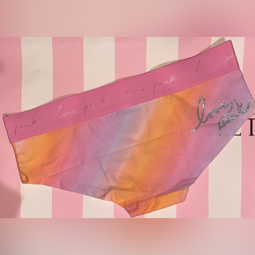 Victoria’s Secret Pink panties cotton PINK hipster PINK bling tie dye love pink